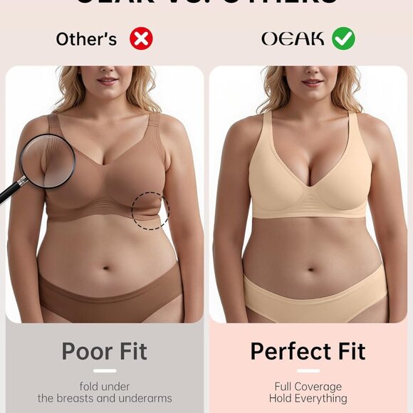 Stylish Wireless Deep V Bra – Comfort & Supportive Seamless Design for Women - Picture 4 of 7